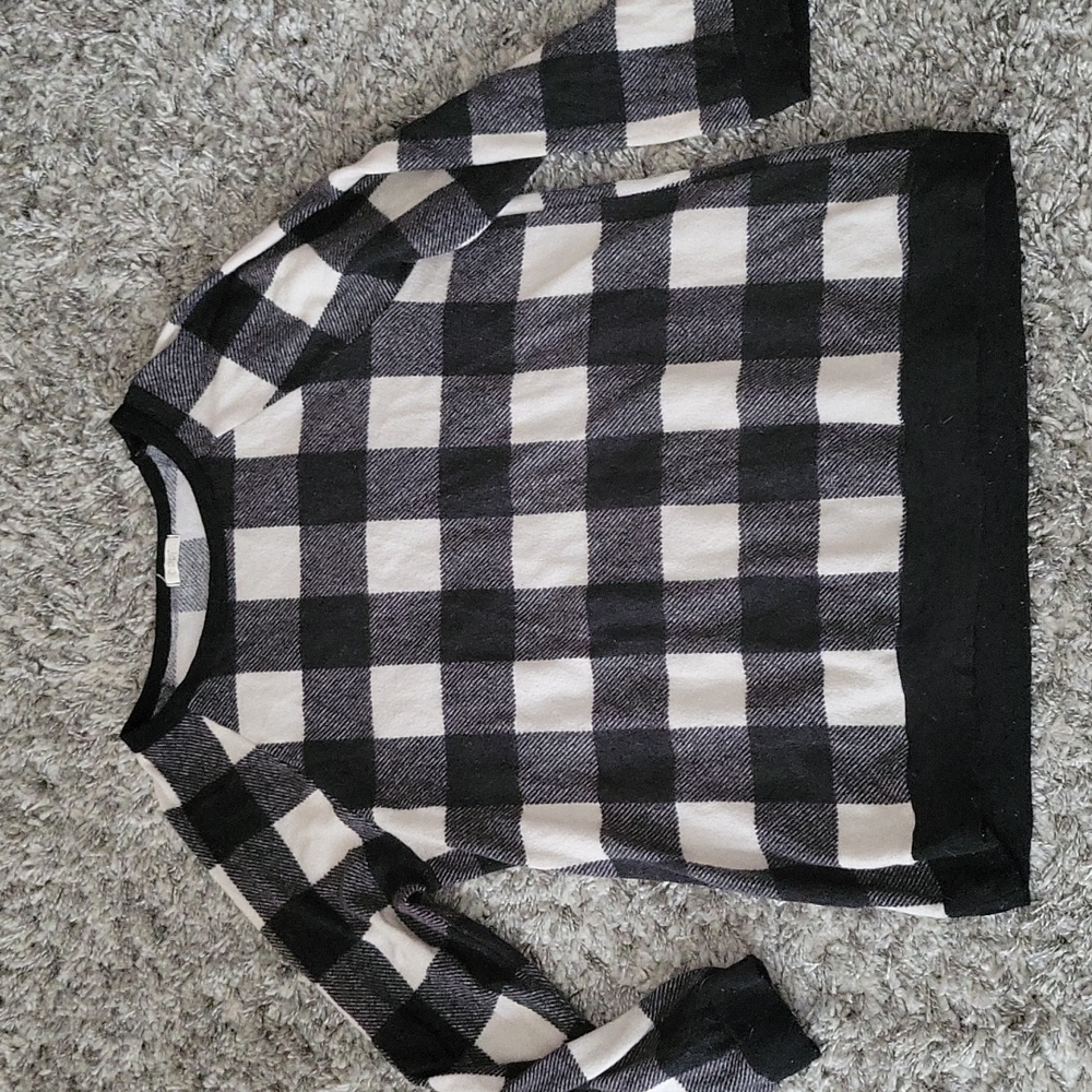2xl Oddy black and white checkered top